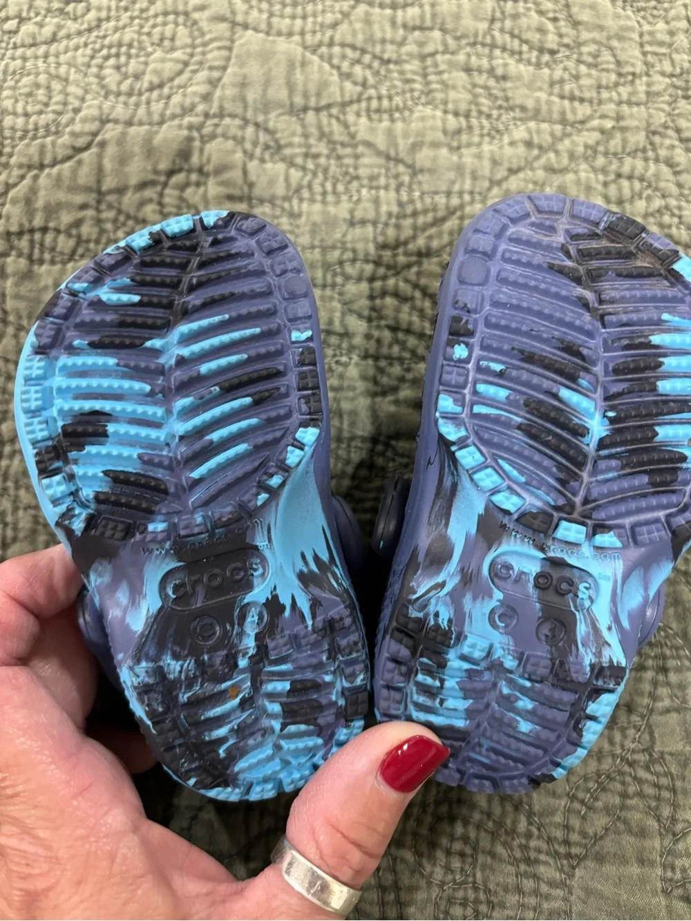 CROCS Kids Purple and Teal Swirl Clogs